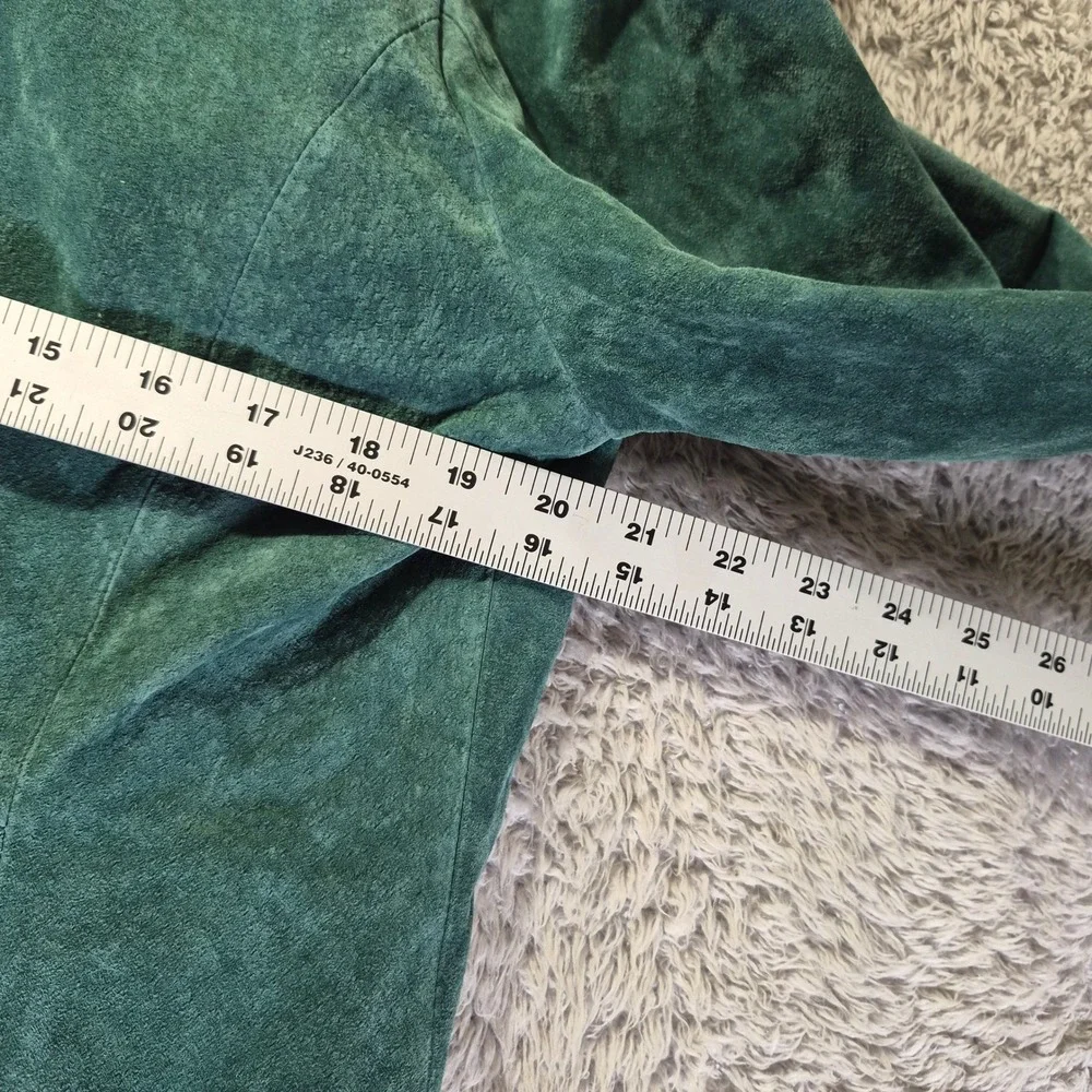 Siena Suede Leather Blazer WS88805-FOR Womens 14 Teal Green Two Button Jacket